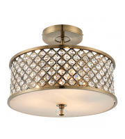 Endon Lighting Hudson 3lt Semi Flush Ceiling Pendant (Antique Brass)